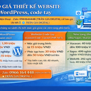 B&aacute;o Gi&aacute; Thiết Kế Website WordPress, Code Tay Từ 2 Tr - 0961644448