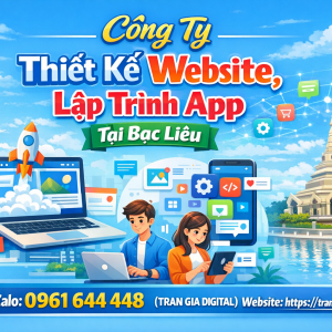 C&ocirc;ng ty Thiết Kế Website, Lập Tr&igrave;nh App Tại Bạc Li&ecirc;u | 0961644448 Trần Gia Digital