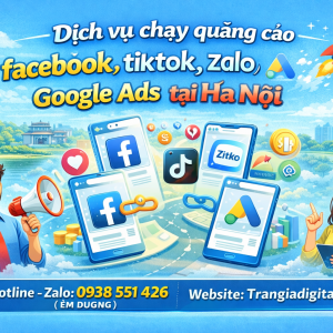 Dịch vụ chạy quảng c&aacute;o facebook, tiktok, zalo, google ads tại H&agrave; Nội 0938551426 Trần Gia Digital 