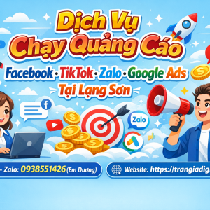 Dịch vụ chạy quảng c&aacute;o facebook, tiktok, zalo, google ads tại Lạng Sơn 0938551426 Trần Gia Digital 