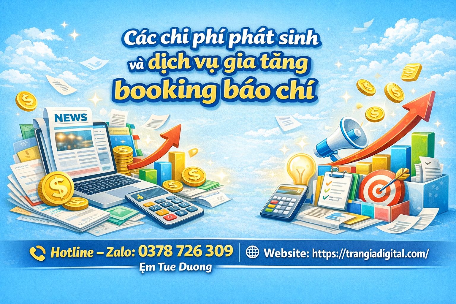 Các chi phí phát sinh và dịch vụ gia tăng booking báo chí