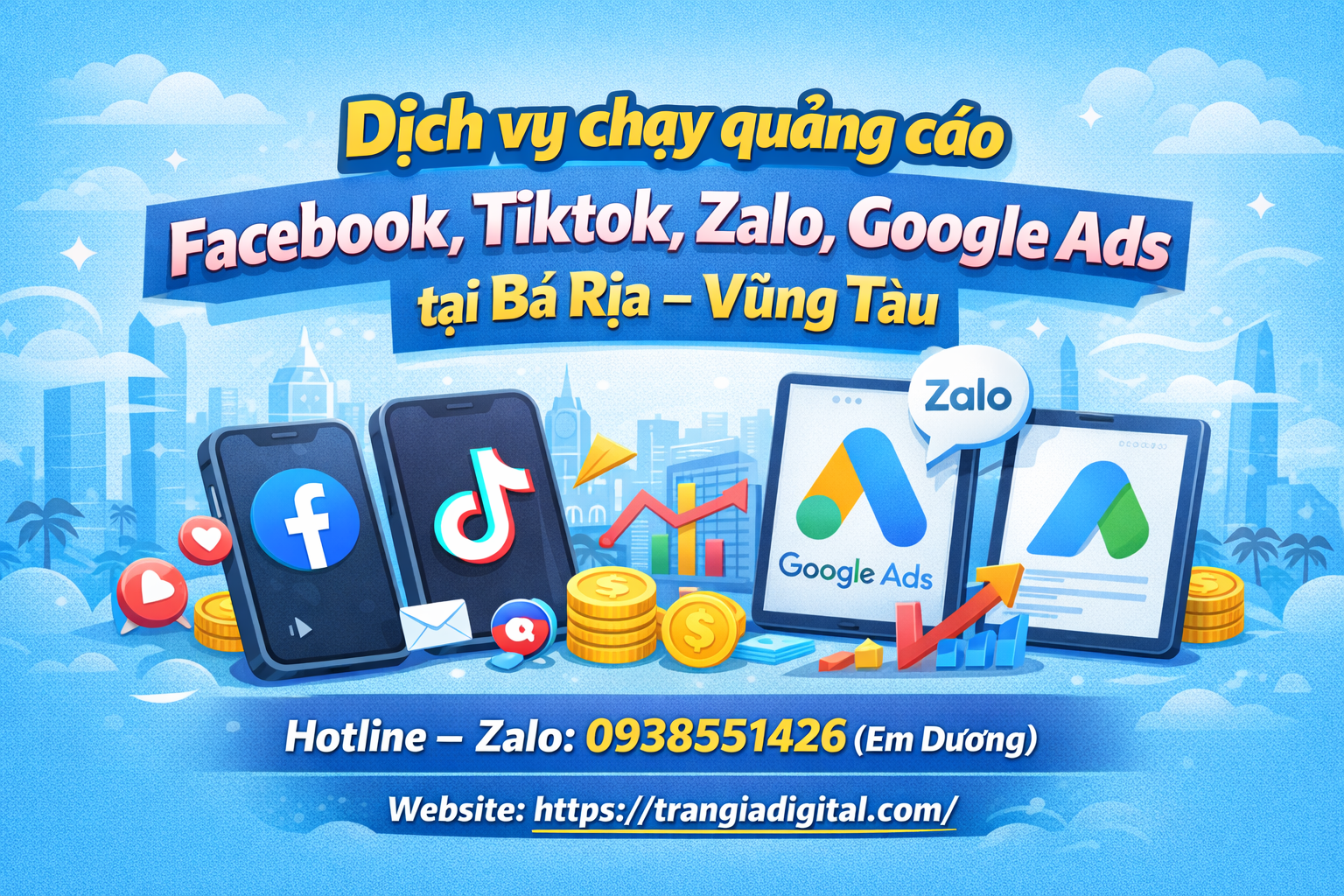dịch vụ chạy quảng cáo facebook, tiktok, zalo, google ads tại Bà Rịa – Vũng Tàu