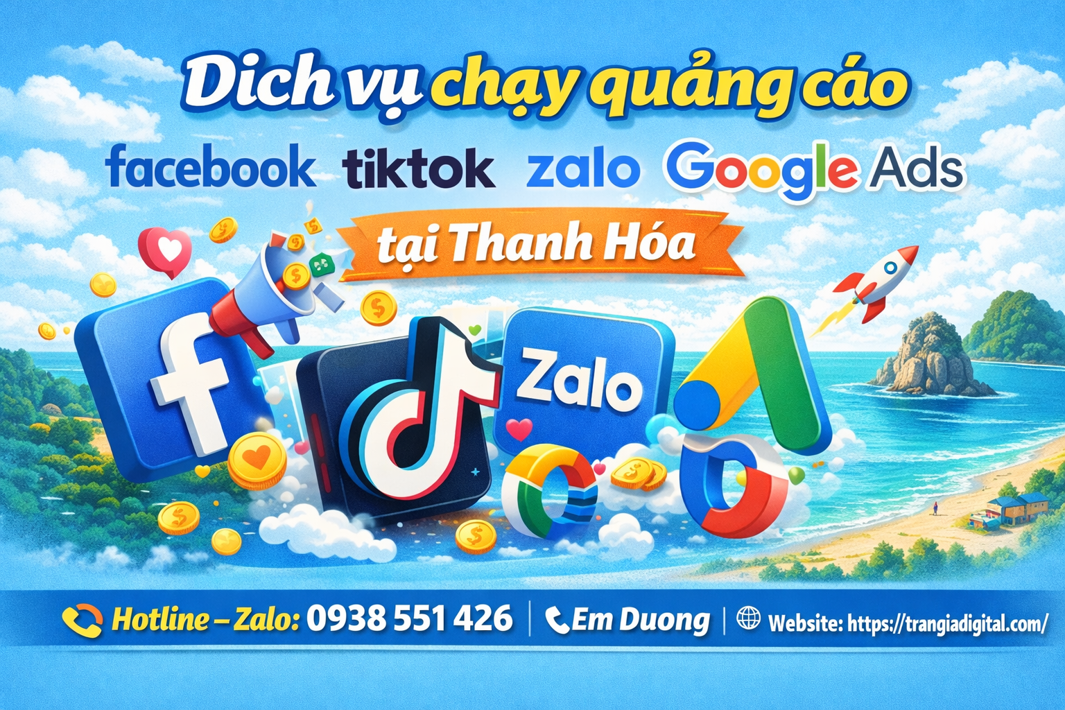 Dịch vụ chạy quảng cáo facebook, tiktok, zalo, google ads tại Thanh Hóa