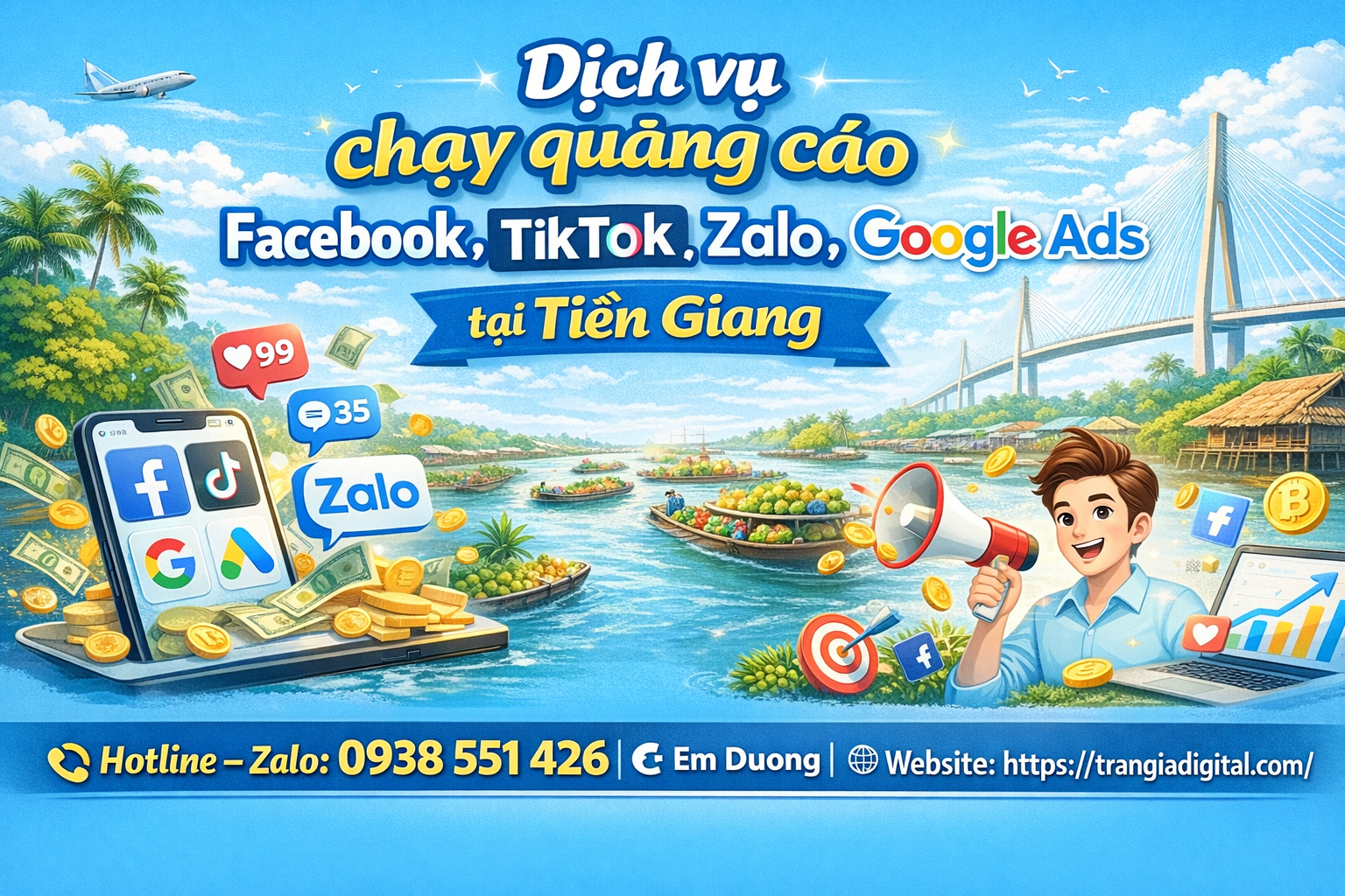 Dịch vụ chạy quảng cáo facebook, tiktok, zalo, google ads tại Tiền Giang