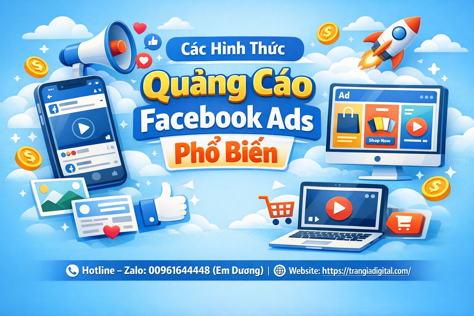 Các hình thức quảng cáo Facebook Ads phổ biến