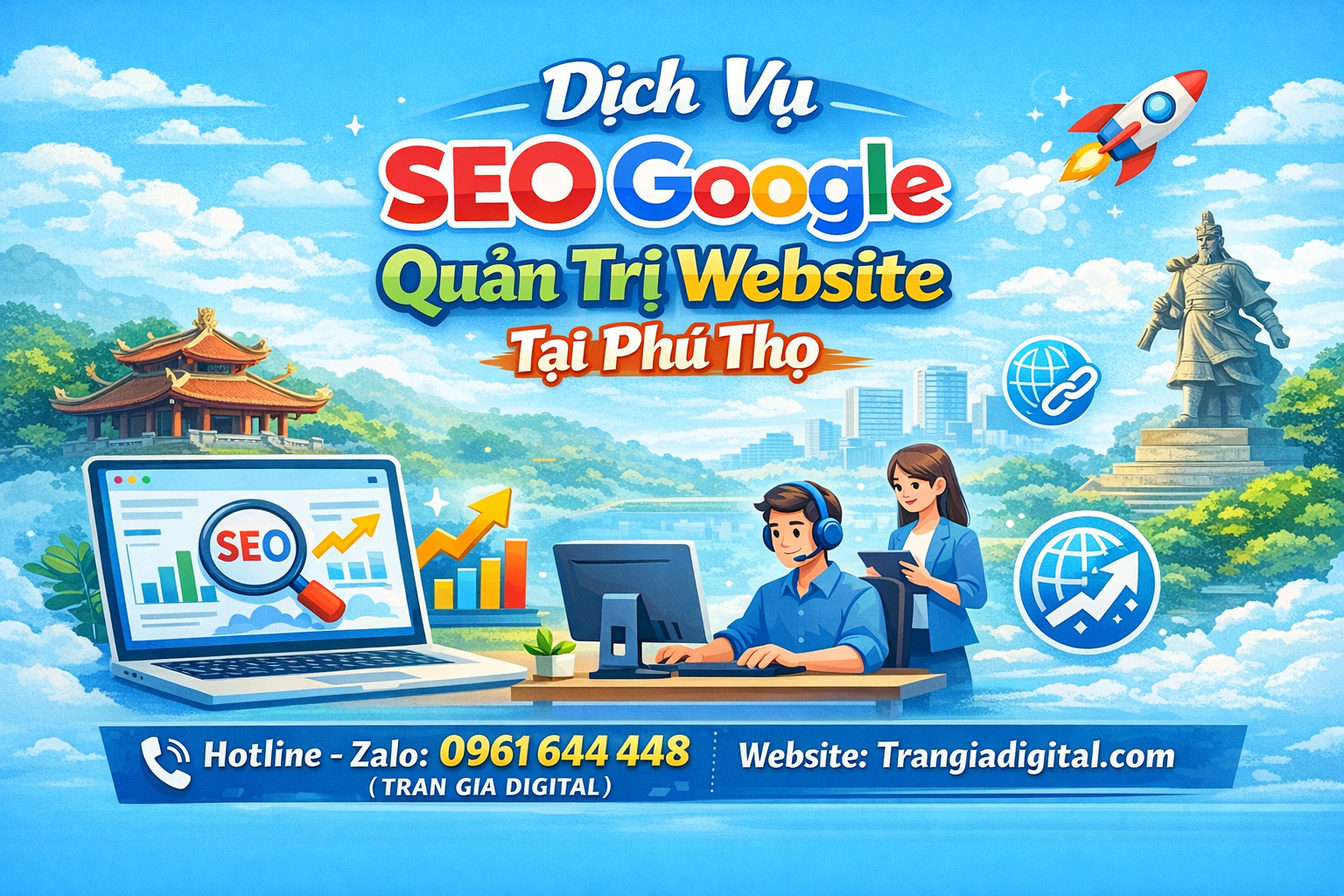 Dịch Vụ SEO Google, Quản Trị Chăm Sóc Website Tại Phú Thọ