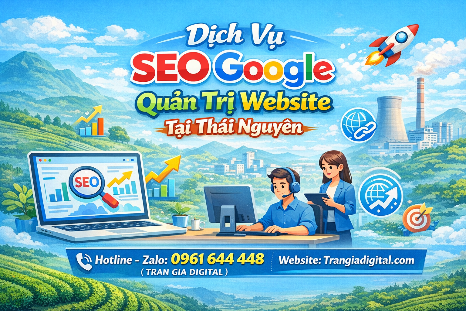  Dịch Vụ SEO Google, Quản Trị Chăm Sóc Website Tại Thái Nguyên