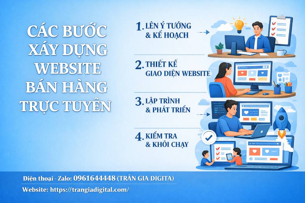 Hướng dẫn các bước xây dựng website bán hàng trực tuyến chuyên nghiệp