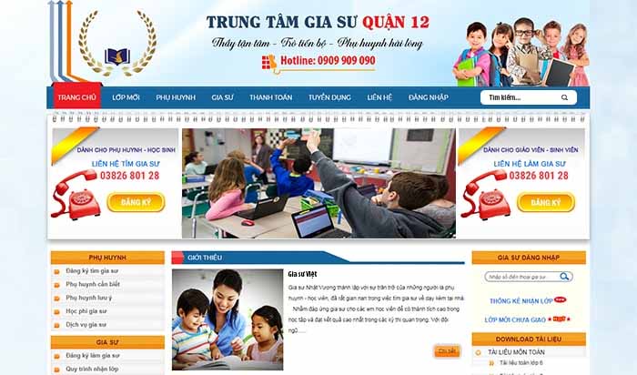 thiết kế website gia sư