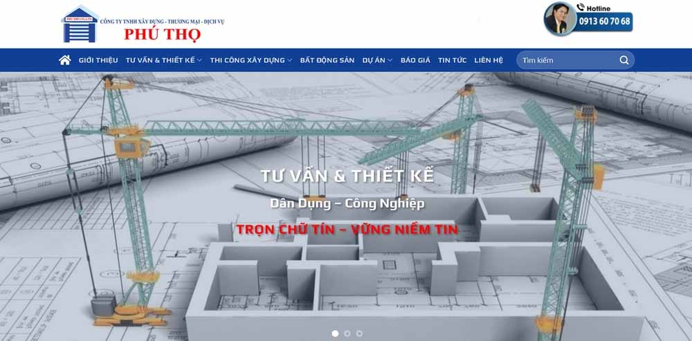 thiết kế website xây dựng